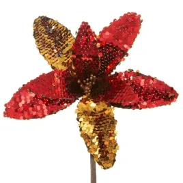 swiateczny-kwiat-z-cekinow-20cm-czerwono-zloty-x24