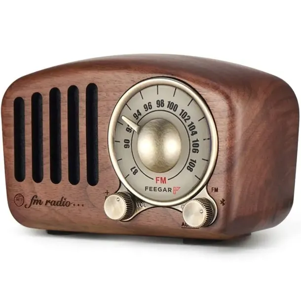 Feegar Retro Kuchenne Drewniane Radio Fm Bt Sd 10H