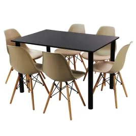 zestaw-stol-lugano-120-czarny-i-6-krzesel-milano-bezowych