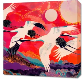 obraz-60x60cm-lot-zurawim-szlakiem