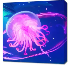 obraz-60x60cm-neonowa-meduza