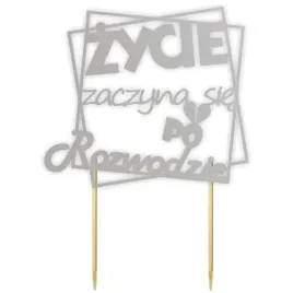 topper-papierowy-zycie-zaczyna-sie-po-rozwodzie-srebrny-13-x-195-cm