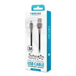 forever-kabel-tornado-usb-usb-c-10-m-3a-czarny