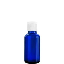 butelka-szklana-30ml-niebieska-z-nakretka-flip-top-biala