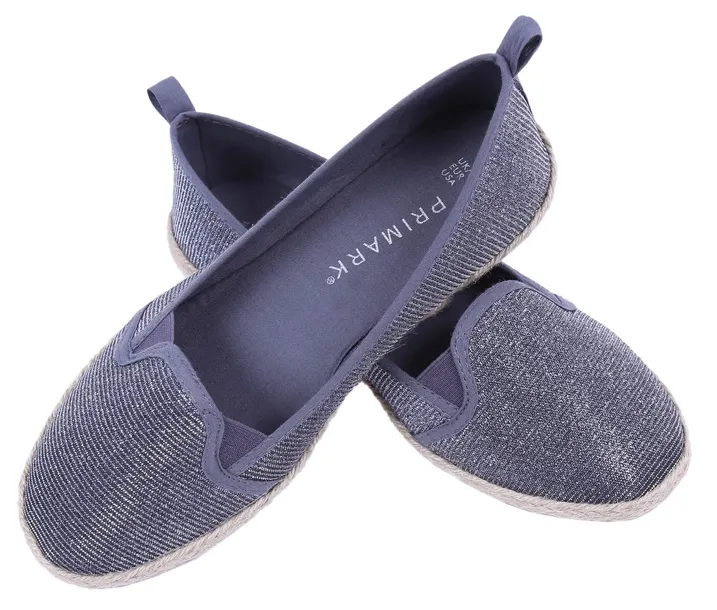 szare-blyszczace-espadryle-stan-nowy-nosek-okragly