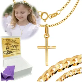 lancuszek-zloty-krzyzyk-naszyjnik-585-na-komunie-chrzest-grawer-gratis-45cm