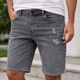 szorty-spodenki-meskie-jeansowe-krotkie-z-przetarciami-na-gumie-czarne-2xl