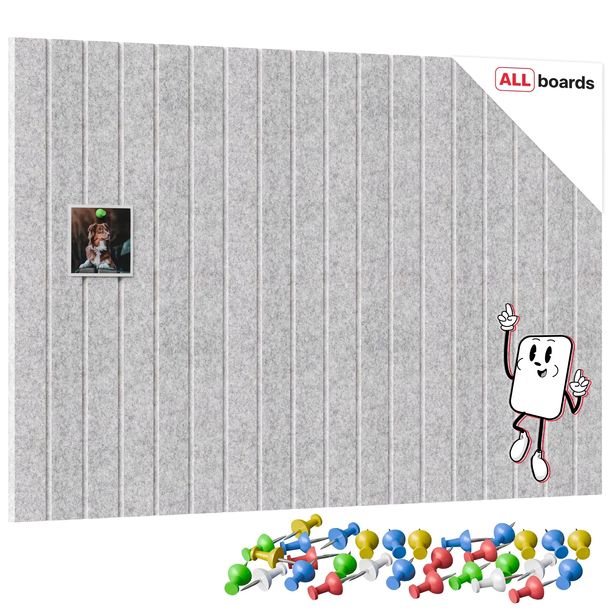 Panel filcowy tablica filcowa korkowa na ścianę 90x60cm szara + GRATIS