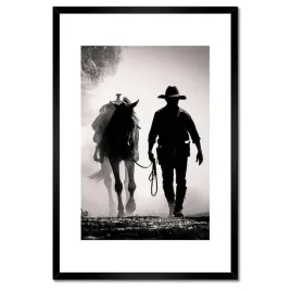 plakaty-w-ramie-40x60-cowboy-ze-swoim-rumakiem