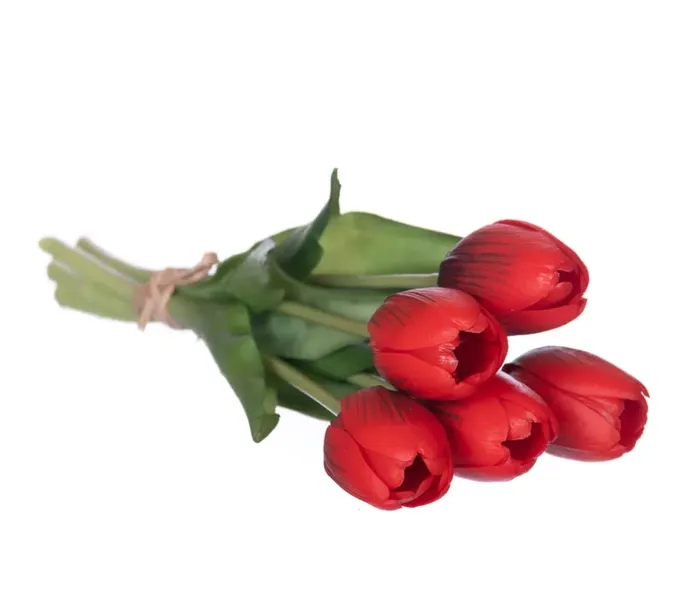 sztuczne-kwiaty-tulipany-bukiet-kwiatow-czerwone-silikon-stan-nowy