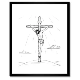 plakaty-w-ramie-40x50-ukrzyzowanie-jezus-krzyz