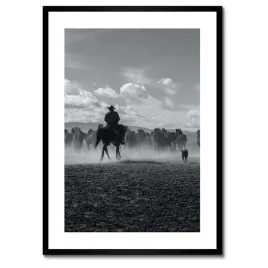 plakaty-w-ramie-50x70-cowboy-na-koniu-konie