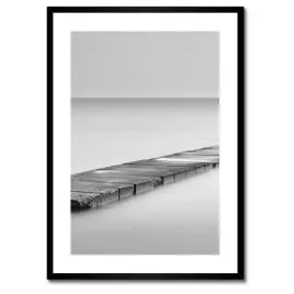plakaty-w-ramie-50x70-most-morze-czarno-biale