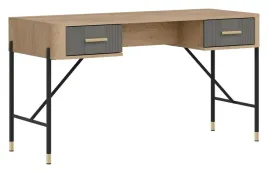 biurko-dante-dt23-korpus-dab-cremona-torro-szare-fronty-zlote-uchwyty