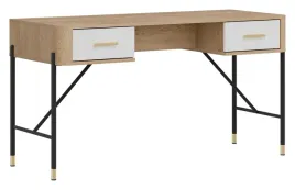 biurko-dante-dt23-korpus-dab-cremona-torro-biale-fronty-zlote-uchwyty