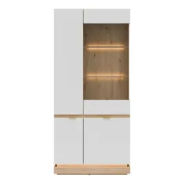 witryna-z-oswietleniem-led-milton-ml06-kolor-dab-cremona-torro-bialy