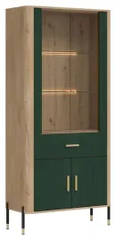 witryna-dante-dt14-zielone-ryflowane-fronty-oswietlenie-led-zlote-uchwyty