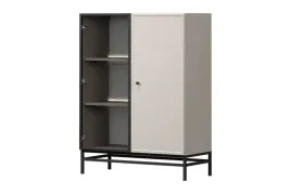 witryna-lorini-100-cm-na-czarnym-stelazu-kolor-kaszmir-okragly-uchwyt