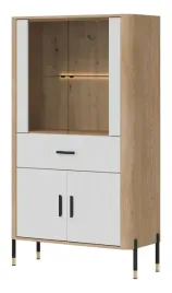 witryna-niska-dante-dt12-biale-fronty-czarne-uchwyty-i-nozki