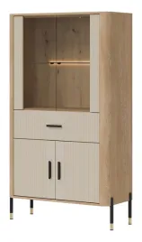 witryna-niska-dante-dt12-fronty-kolor-kaszmir-czarne-uchwyty-i-nogi