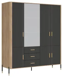 duza-szafa-dante-dt17-fronty-kolor-antracyt-zlote-uchwyty-czarne-nogi