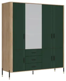 szafa-dante-dt17-zielone-ryflowane-fronty-czarne-uchwyty-i-nozki