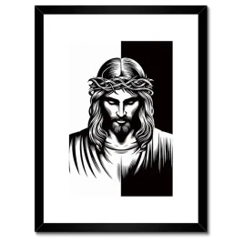 plakaty-w-ramie-30x40-jezus-w-odslonie-bw