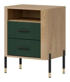 szafka-nocna-z-wneka-dante-dt22-zielone-fronty-czarne-uchwyty-i-nogi