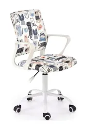 fotel-obrotowy-dla-dziecka-oris-halmar-wielobarwny-kotki-bialy-stelaz