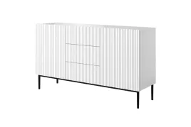 komoda-nicole-150cm-z-szufladami-biala-czarne-nogi-ryflowania
