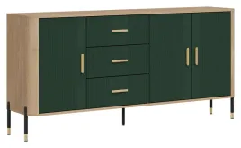 zielona-komoda-dante-dt07-korpus-kolor-dab-cremona-torro-zlote-uchwyty