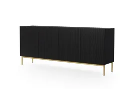 hit-komoda-nicole-gold-200cm-czarna-z-ryflowanymi-frontami-glamour-loft