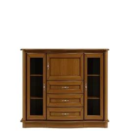 komoda-z-szufladami-i-przeszkleniem-caren-c12-kolor-dab-orzechowy