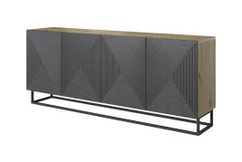 komoda-asha-200cm-na-metalowych-nozkach-dab-artisan-antracyt