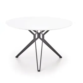 stol-okragly-lakierowany-bialy-blat-pixel-halmar-metalowa-podstawa-loft