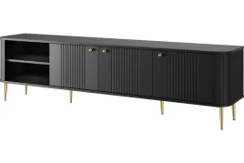 szafka-rtv-vesper-gold-187-cm-czarna-z-ryflowaniami-na-nozkach