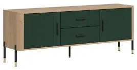 szafka-na-metalowych-nozkach-rtv-dante-dt01-zielona-czarne-uchwyty