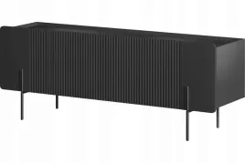 szafka-na-nozkach-rtv-malmi-2-150-cm-czarna-z-ryflowaniami