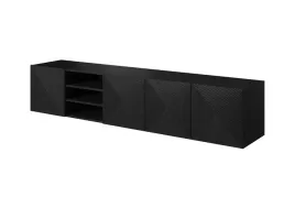 szafka-wiszaca-rtv-asha-200cm-z-wneka-czarna-ryflowana