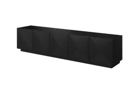 szafka-z-ryflowaniami-rtv-asha-200cm-czarna-mat