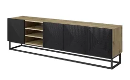 szafka-rtv-asha-200-z-wneka-na-metalowym-stelazu-kolor-dab-artisan-czarny