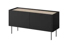 szafka-rtv-na-nozkach-desin-120-2d-czarna-matowa-styl-loft
