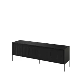 szafka-z-ryflowanymi-frontami-rtv-trend-tr-05-czarna-metalowy-stelaz-loft