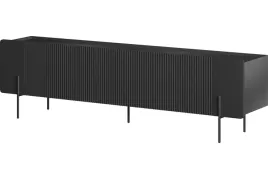 szafka-na-czarnych-nozkach-rtv-malmi-2-200-cm-czarna-z-ryflowaniami