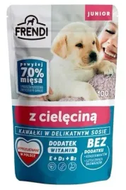 mokra-karma-dla-szczeniat-frendi-junior-kawalki-w-sosie-z-cielecina-100g