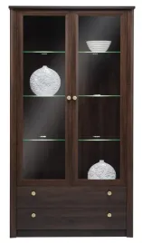 witryna-finezja-f22-szeroka-110-cm-szuflady-do-salonu-dab-sonoma-czekolada