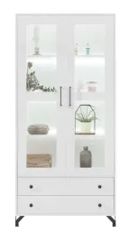witryna-bergen-2-dwudrzwiowa-szerokosc-90-cm-biala-led-szuflady