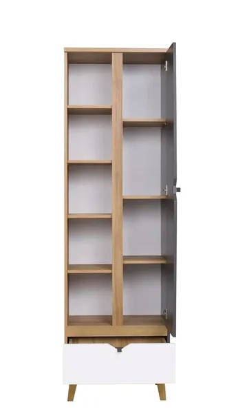 regal-mlodziezowy-60-cm-do-pokoju-na-ksiazki-wysoki-memone-m-06-kolor-mebla-dab-zloty-bialy-grafit