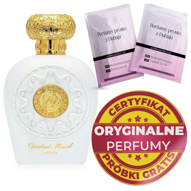 Perfumy Damskie LATTAFA OPULENT MUSK Wyraziste Intensywne Oryginał + Próbki