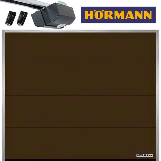 Brama Garażowa Segmentowa Hormann 2500 x 2125 z napędem L BRĄZ 8028 OD RĘKI